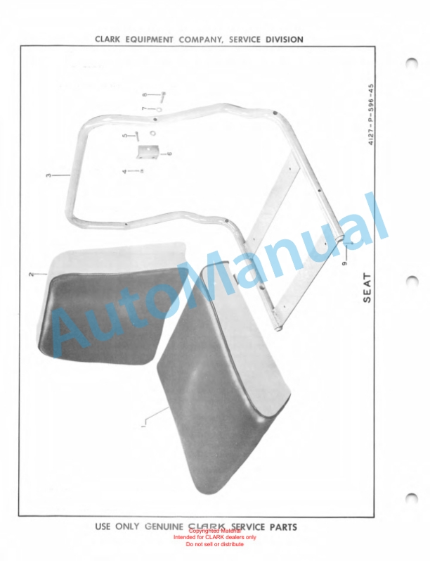Clark Electric Clarklift Low Silhouette-20 Maintenance Manual and Parts Book XS7A-2