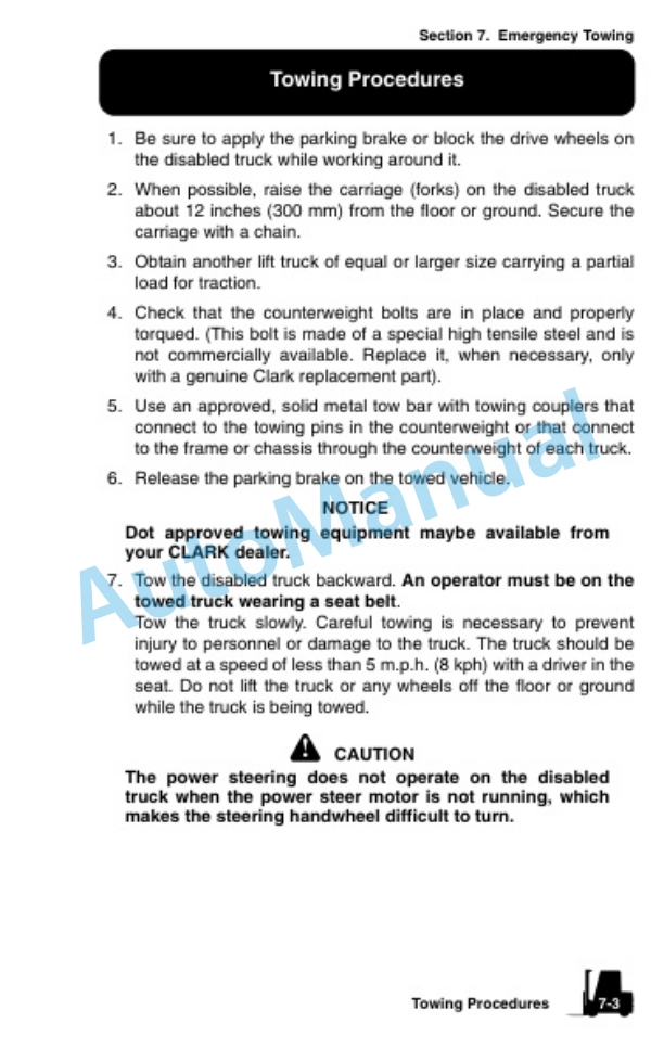 Clark Electric Rider Lift Trucks Operator Manual OM-766-3