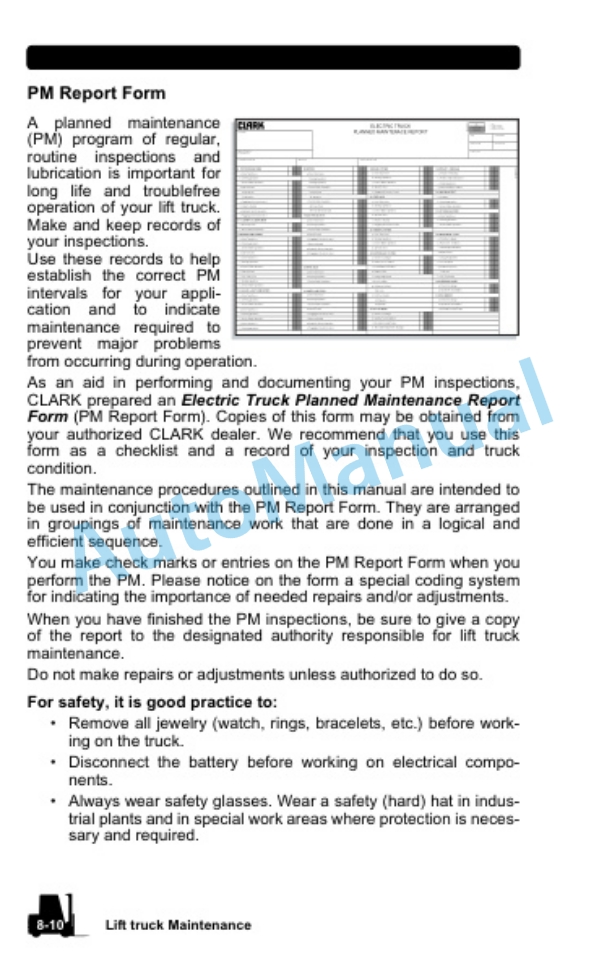 Clark Electric Rider Lift Trucks Operator Manual OM-766-4
