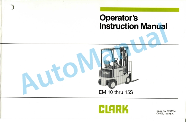 Clark EM 10-15S Operator Instruction Manual OI-505
