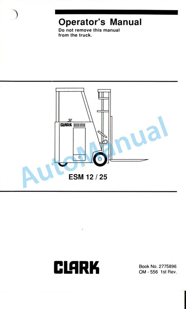 Clark ESM 12-25 Operator Manual OM-556