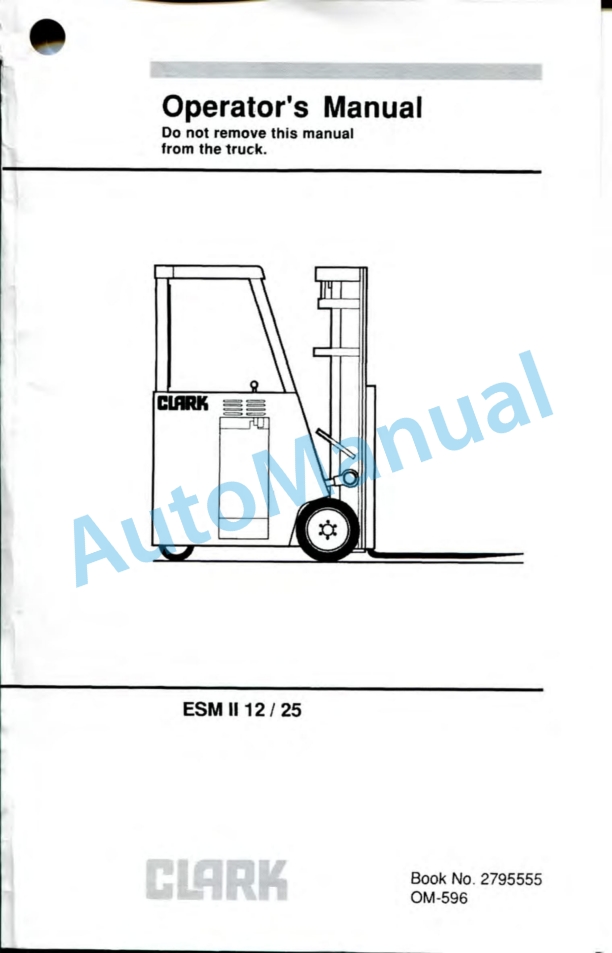 Clark ESM 12-25 Operator Manual OM-596