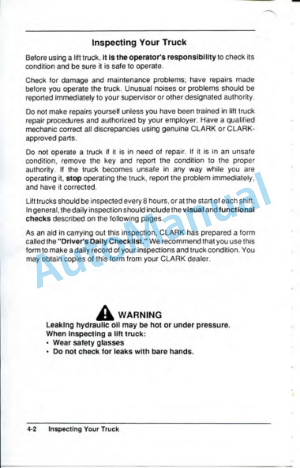 Clark ESM 12-25 Operator Manual OM-596-2