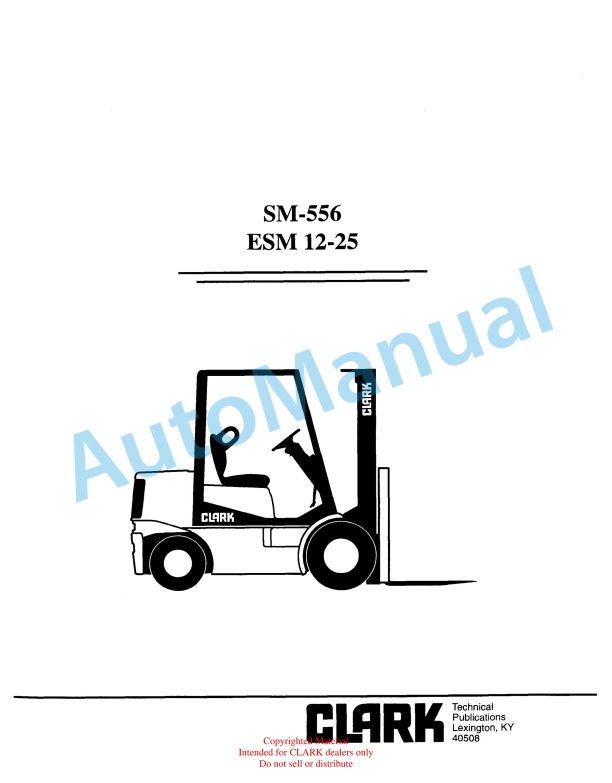 Clark ESM 12-25 Service Manual SM-556