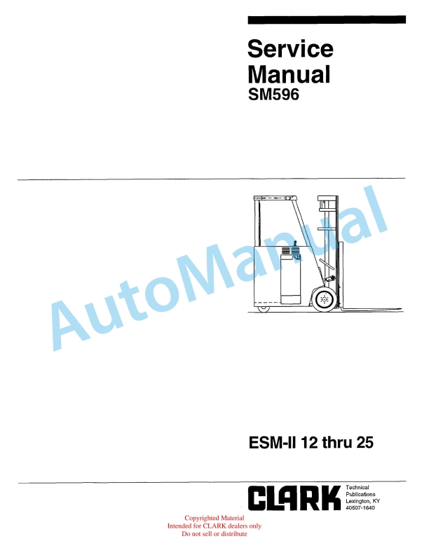 Clark ESM-II 12-25 Service Manual SM-596
