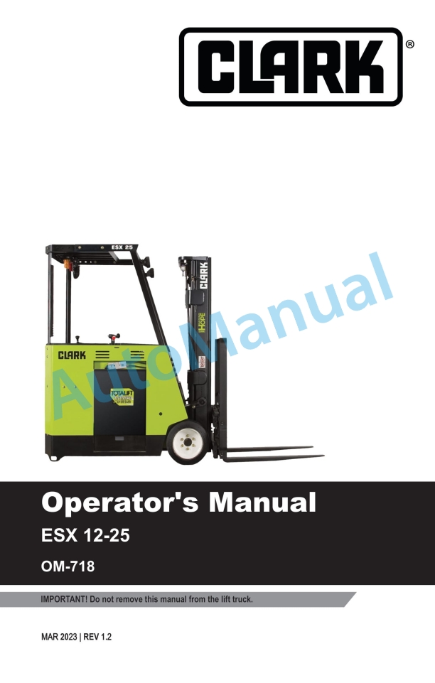 Clark ESX 12-25 Operator Manual OM-718