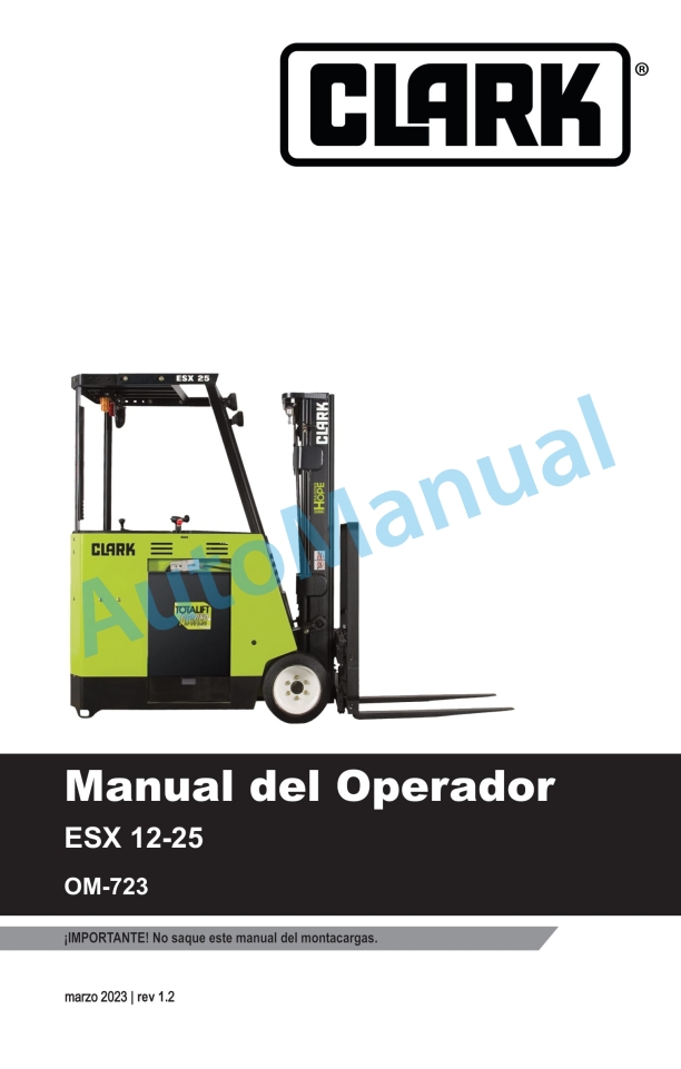Clark ESX 12-25 Operator Manual OM-723 ES