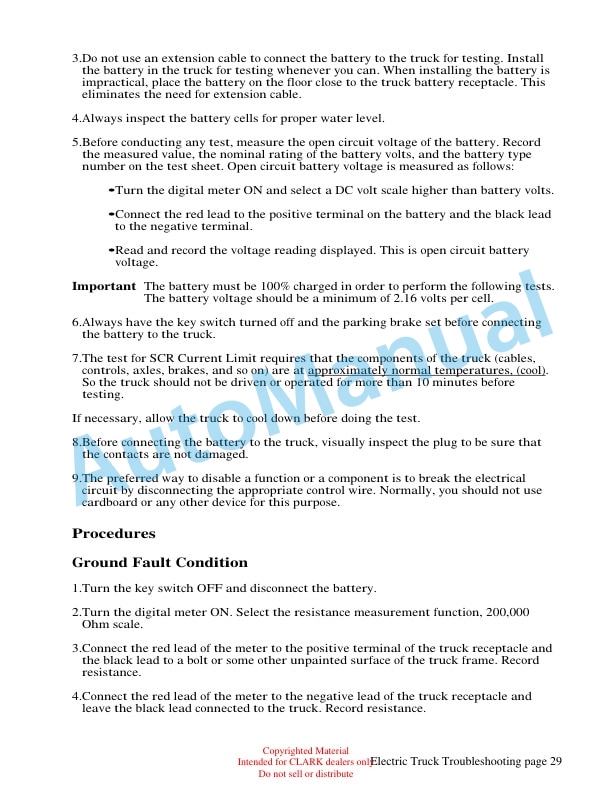 Clark ET110 Electric Truck Troubleshooting Technical Training-5