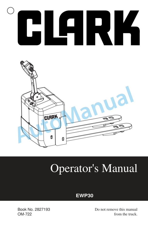Clark EWP30 Operator Manual OM-722