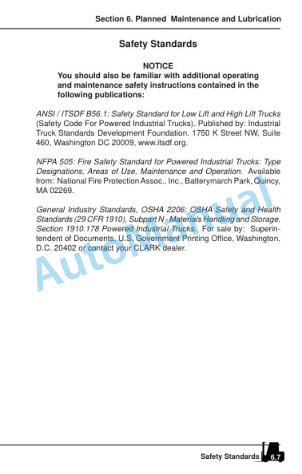 Clark EWP30 Operator Manual OM-722-5