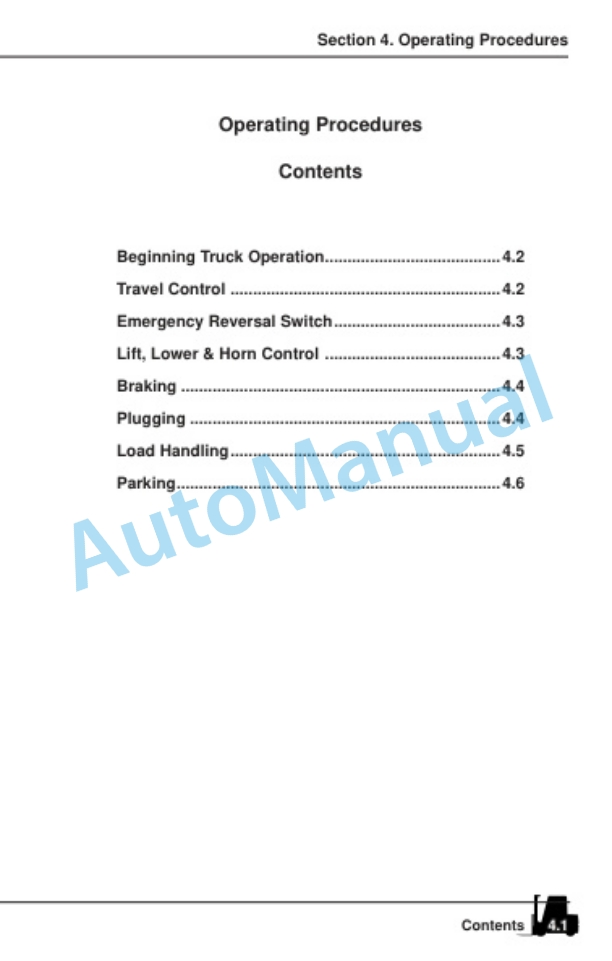 Clark EWP45 Operator Manual OM-719-2