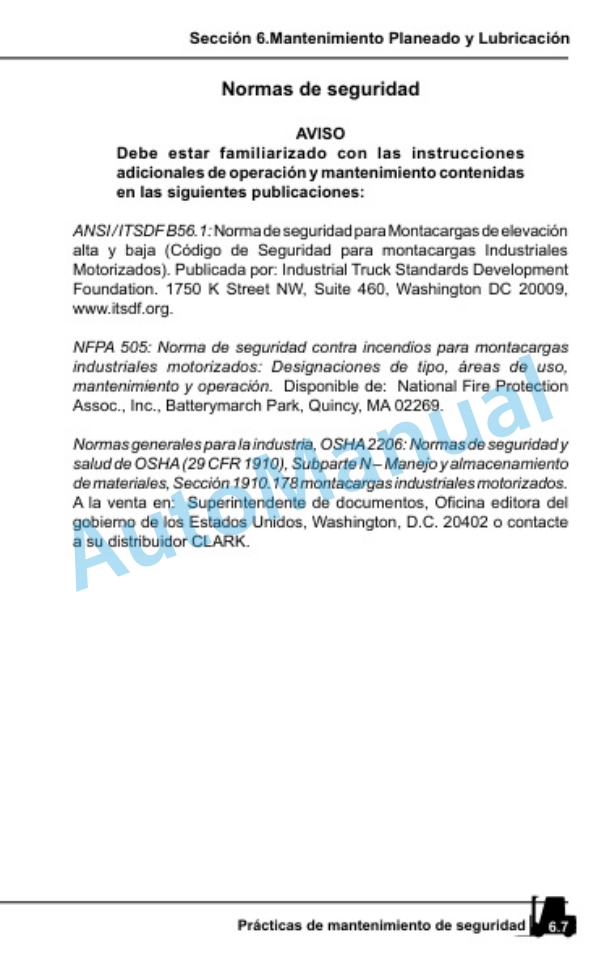 Clark EWP45 Operator Manual OM-720 ES 4 Clark EWP45 Operator Manual OM-720 ES-4