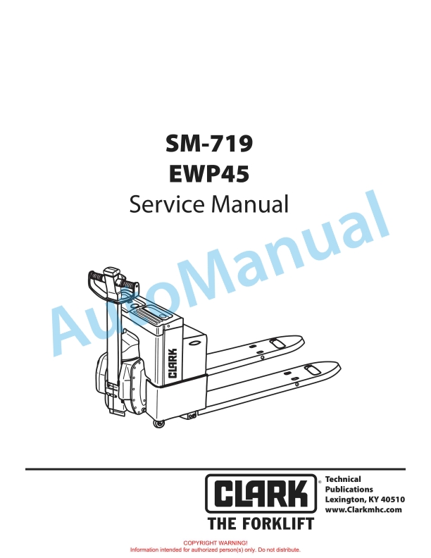 Clark EWP45 Service Manual SM-719