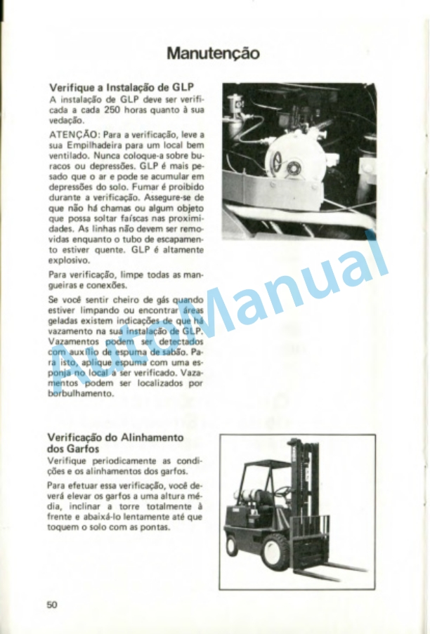 Clark Fork Lift C 300 HY 40, 50, 60 D Gasoline, LPG, Diesel, Alcohol Operator Instruction Manual OI-536-4
