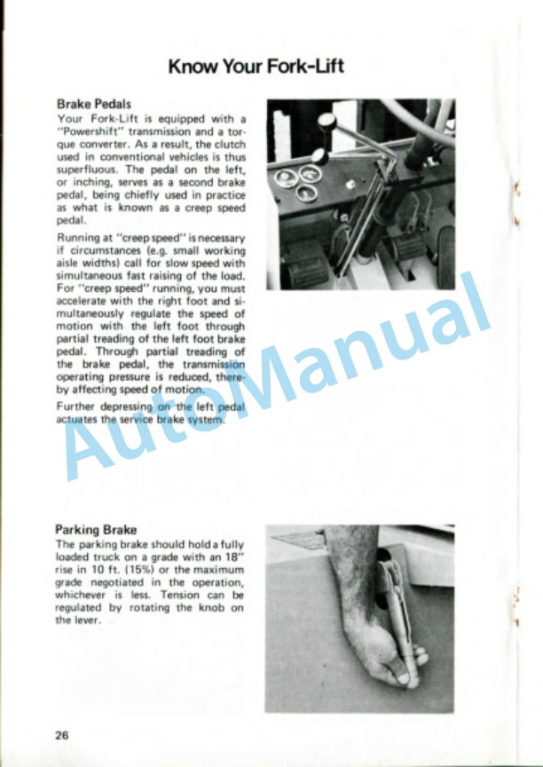 Clark Fort Lift C 500 Y 110, 135, 155 D Gas and LPG Operator Instruction Manual OI-534-2