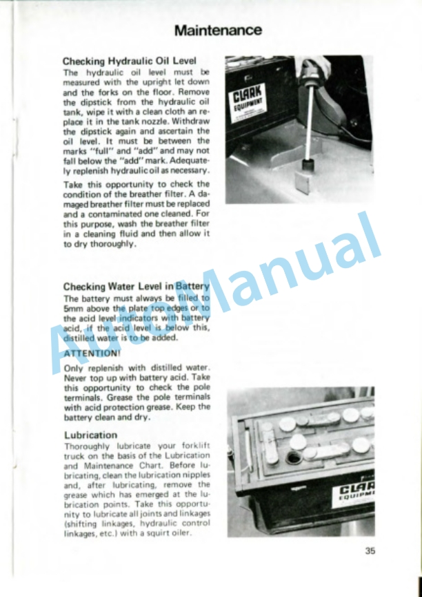Clark Fort Lift C 500 Y 110, 135, 155 D Gas and LPG Operator Instruction Manual OI-534-3