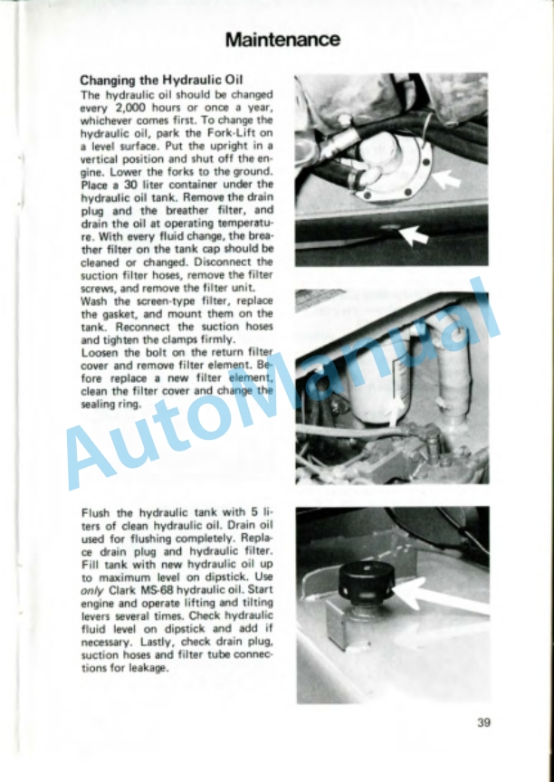 Clark Fort Lift C 500 Y 110, 135, 155 D Gas and LPG Operator Instruction Manual OI-534-4
