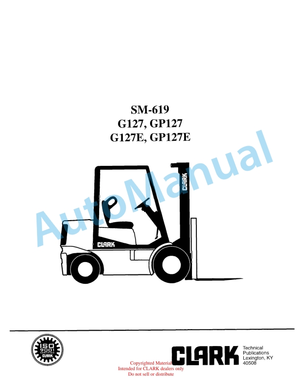 Clark G127, GP127, G127E, GP127E Service Manual SM-619
