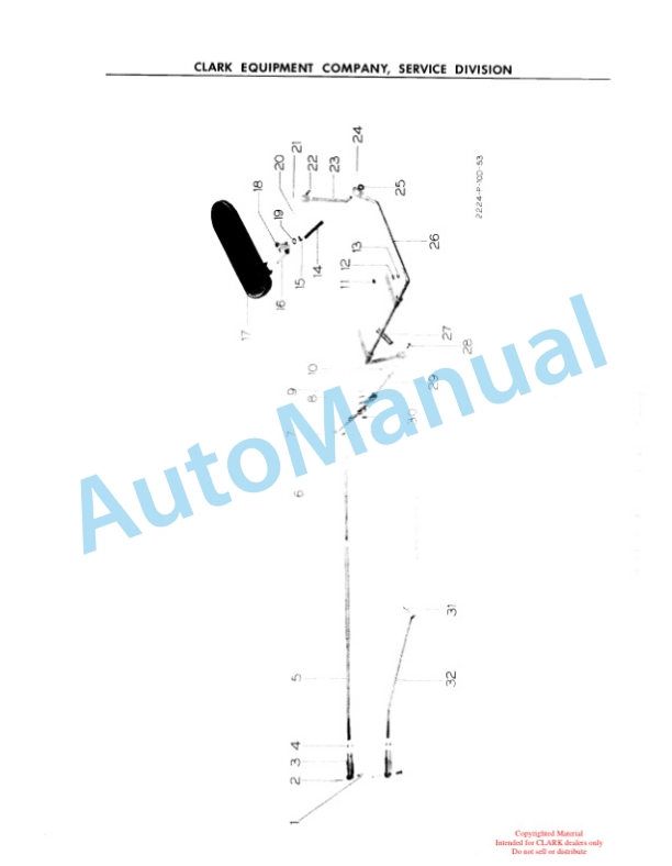 Clark Gas Carloader D Maintenance Manual and Parts Book 6D442-2