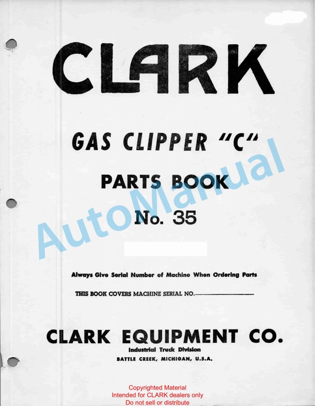 Clark Gas Clipper C Parts Book 35