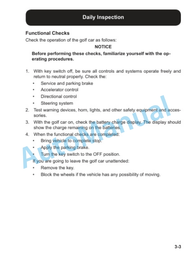 Alternative view of Clark GC2, TR246, GO240 Operator Manual OM-726