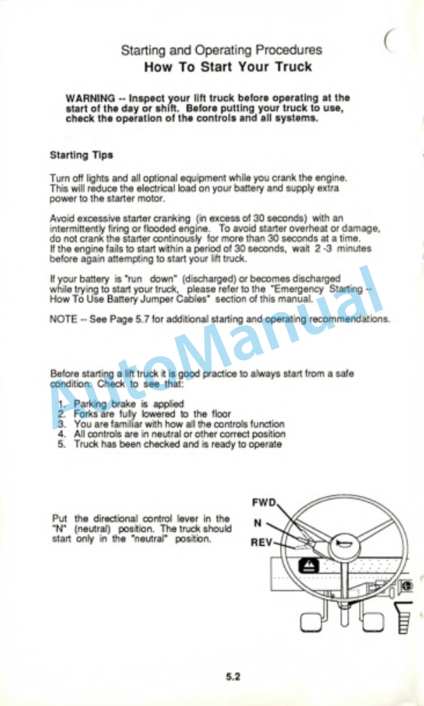 Clark GCS 12 - 15 - 17s Operator Manual OM-547-2