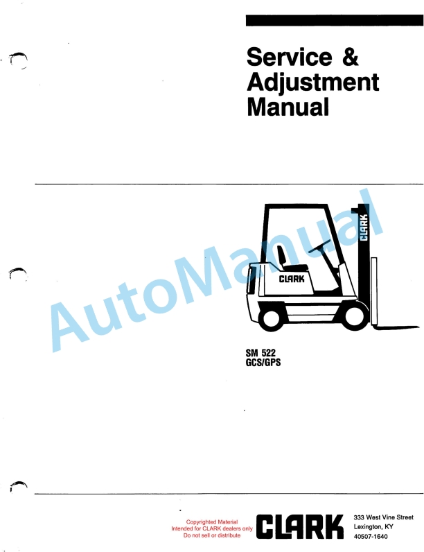 Clark GCS, GPS Service and Adjustment Manual SM-522