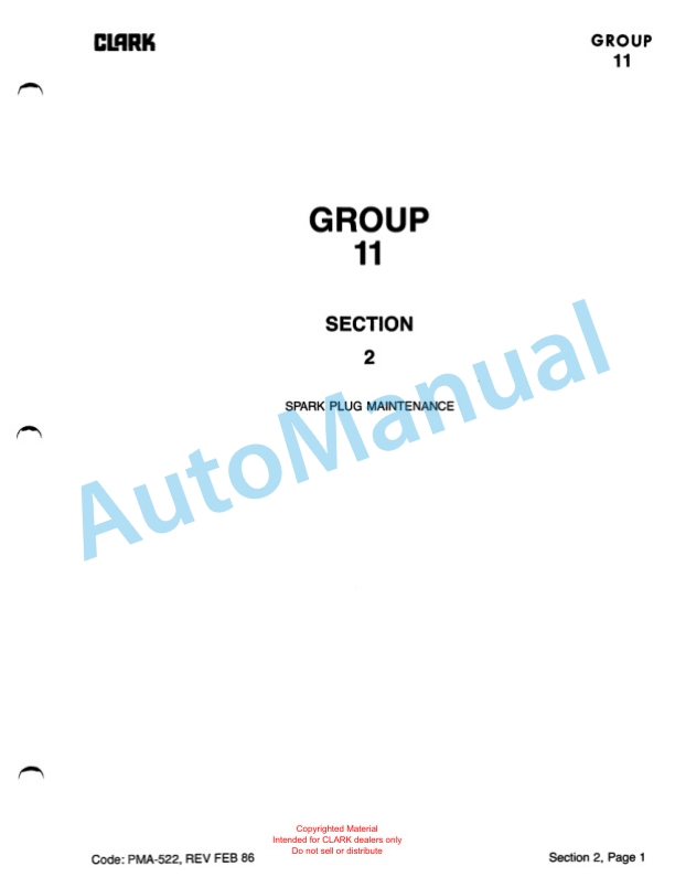 Clark GCS, GPS Service and Adjustment Manual SM-522-2