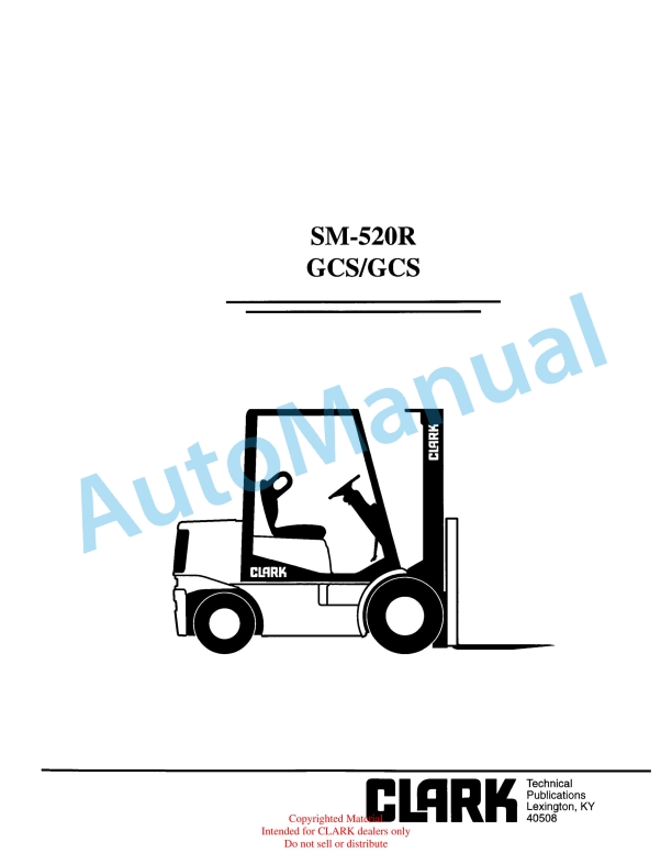 Clark GCS Service Manual SM-520R