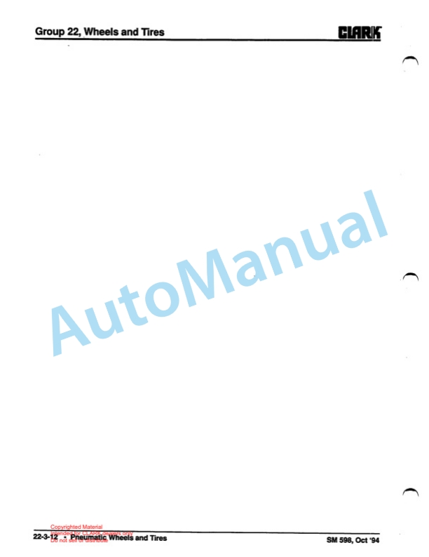 Clark Genesis Series Trucks Service Manual SM-598-2
