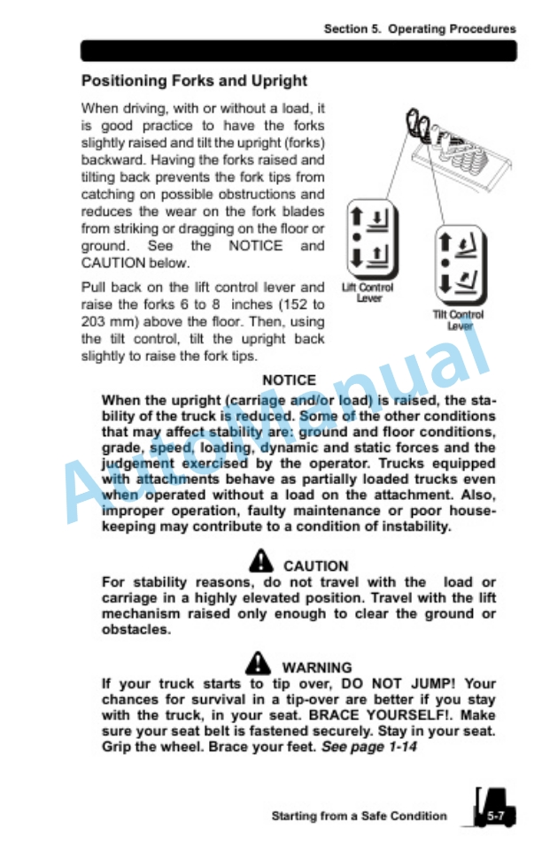 Alternative view of Clark GEX 40, GEX 45, GEX 50 Electric Rider Lift Trucks Operator Manual OM-899