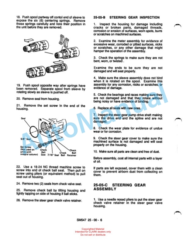 Clark GM127 Service and Adjustment Manual SM-554-3