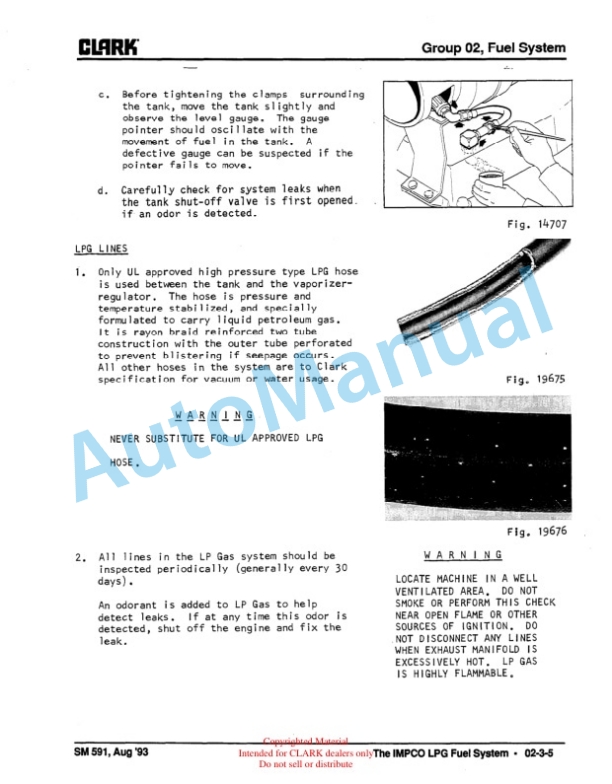 Alternative view of Clark GPH, DPH 50, 60, 70, 75 Service Manual SM-591
