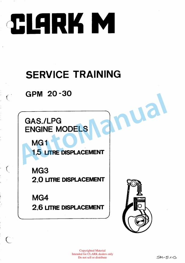 Clark GPM 20-30 Service Training SM-5113