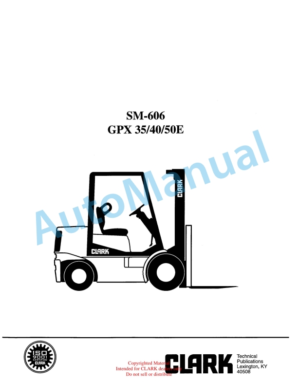 Clark GPX 35, 40, 50E Service Manual SM-606