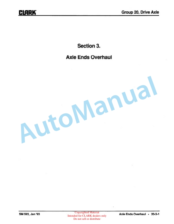 Alternative view of Clark GPX 35, 40, 50E Service Manual SM-606