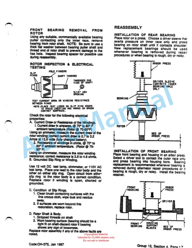 Clark GT 25, 30, 32, 50 Tow Tractor Service Manual SM-553G-2