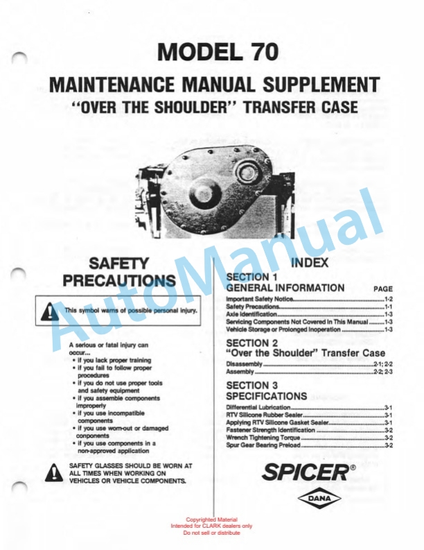 Clark GT 25, 30, 32, 50 Tow Tractor Service Manual SM-553G-3