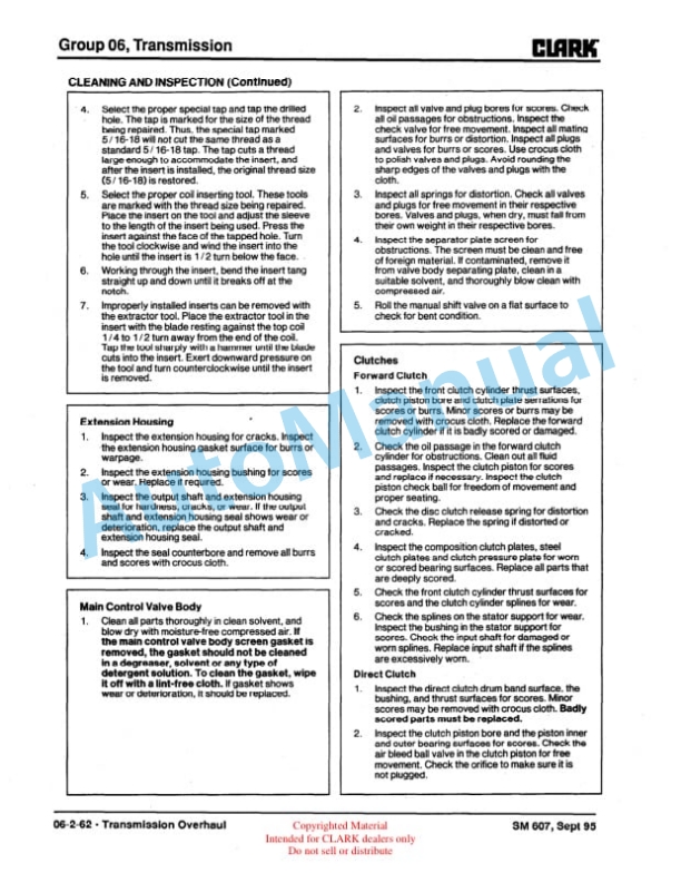Alternative view of Clark GT 30E, 50E, 60E Gas Towing Tractor Service Manual SM-607G