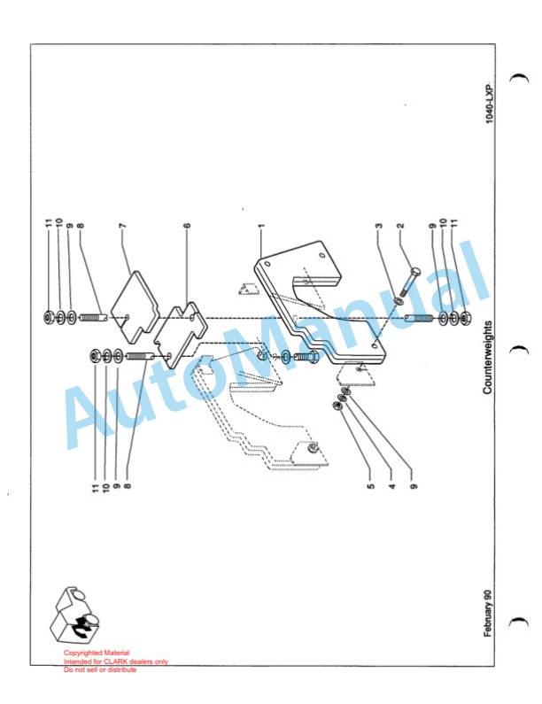 Clark GT, DT 32, 50 Towing Tractor Parts Book X165 6940-5