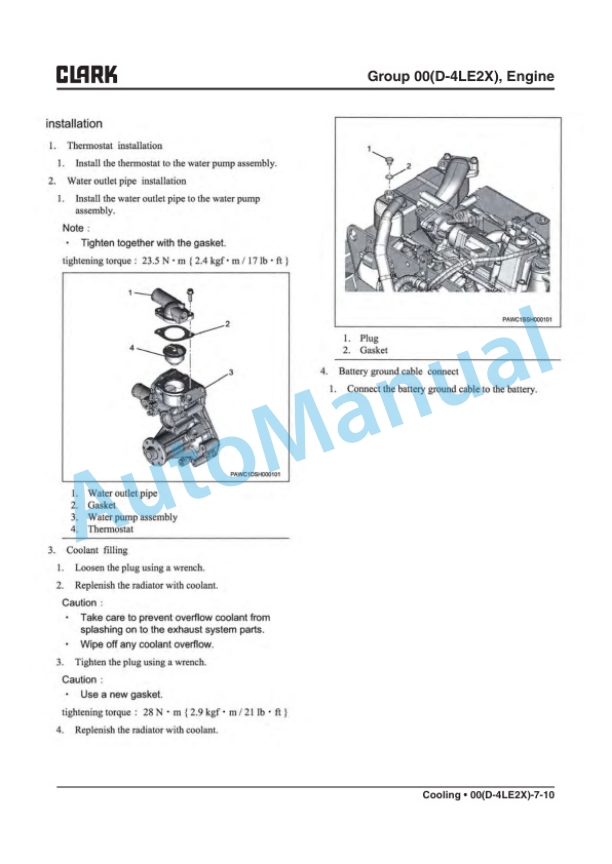 Alternative view of Clark GTS 20 D, GTS 25 D, GTS 30 D, GTS 33 D Service Manual SM -1031