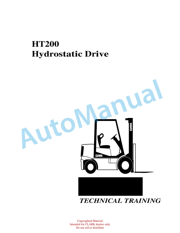 Clark HT200 Hydrostatic Drive Technical Training