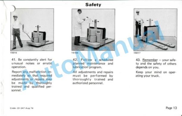 Clark HWP 40-60 Operator Instruction Manual OI-347-2