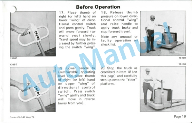 Clark HWP 40-60 Operator Instruction Manual OI-347-3