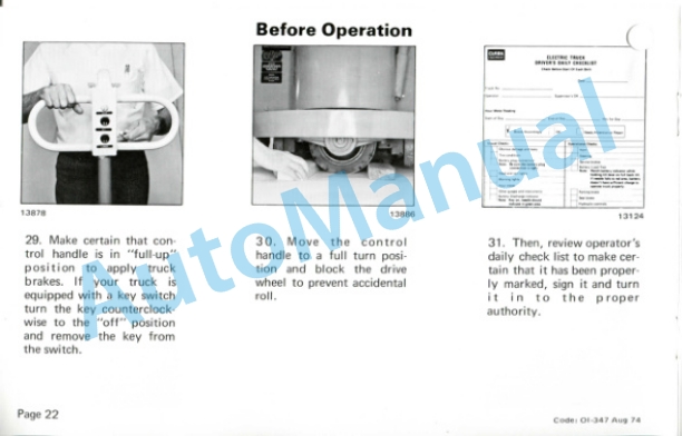 Clark HWP 40-60 Operator Instruction Manual OI-347-4