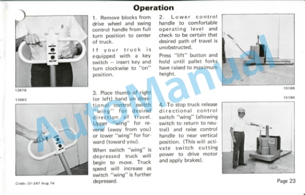 Clark HWP 40-60 Operator Instruction Manual OI-347-5