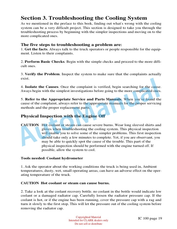 Clark IC100 Cooling and Exhaust Systems Technical Training-2