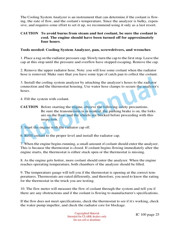 Clark IC100 Cooling and Exhaust Systems Technical Training-3