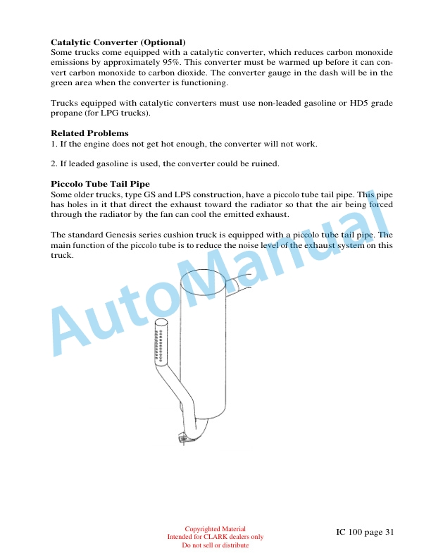 Clark IC100 Cooling and Exhaust Systems Technical Training-5