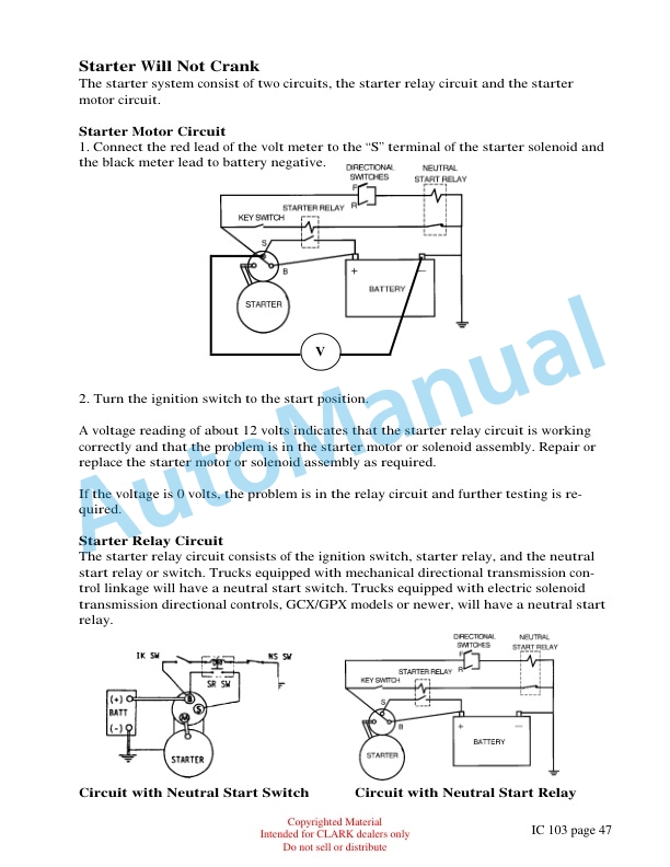Clark IC103 Electrical Systems IC Lift Trucks Technical Training-3
